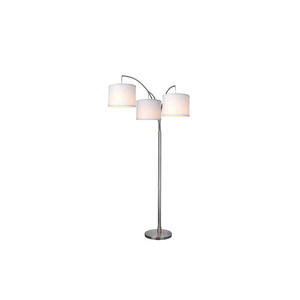 Hampton Bay 78 in. Height 3-Arc Floor Lamp - Brushed Nickel Finish New In Box